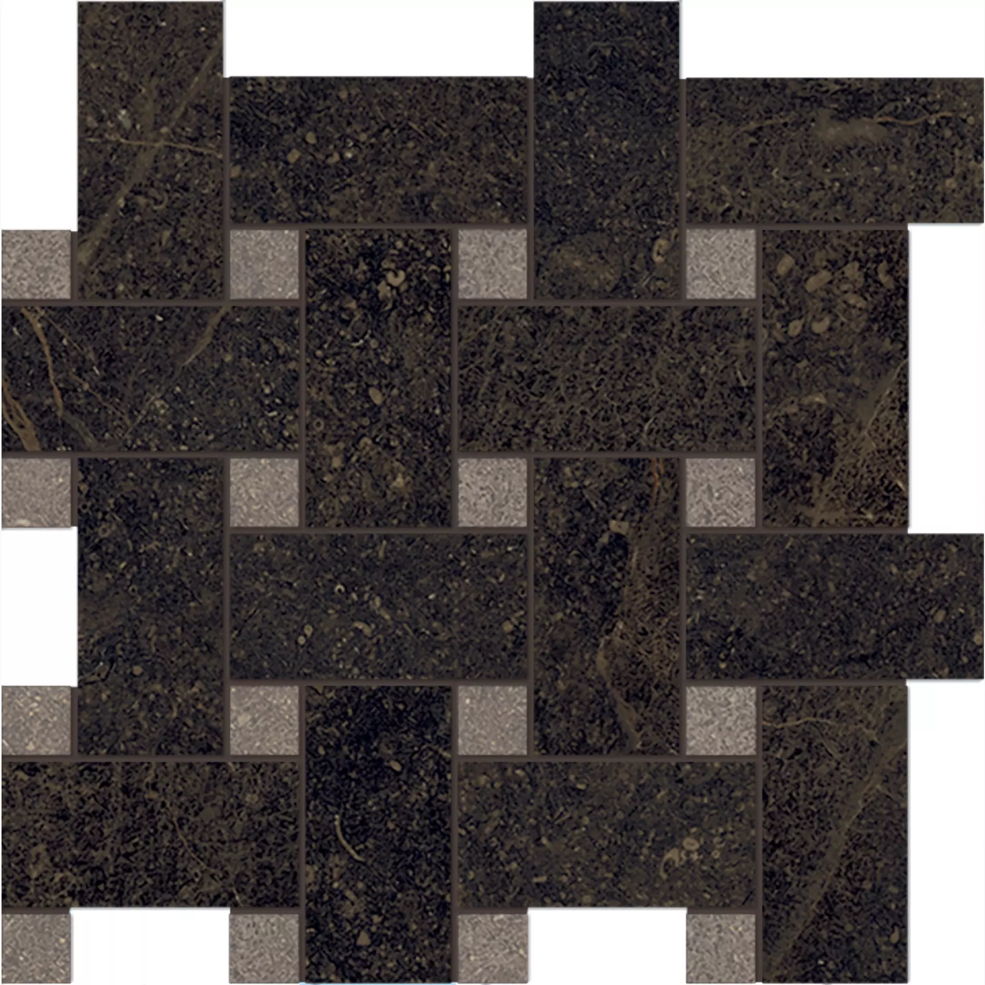 Fondovalle Planeto Pluto Natural Mosaic Basket PNT025A 30x30cm rectified 8,5mm