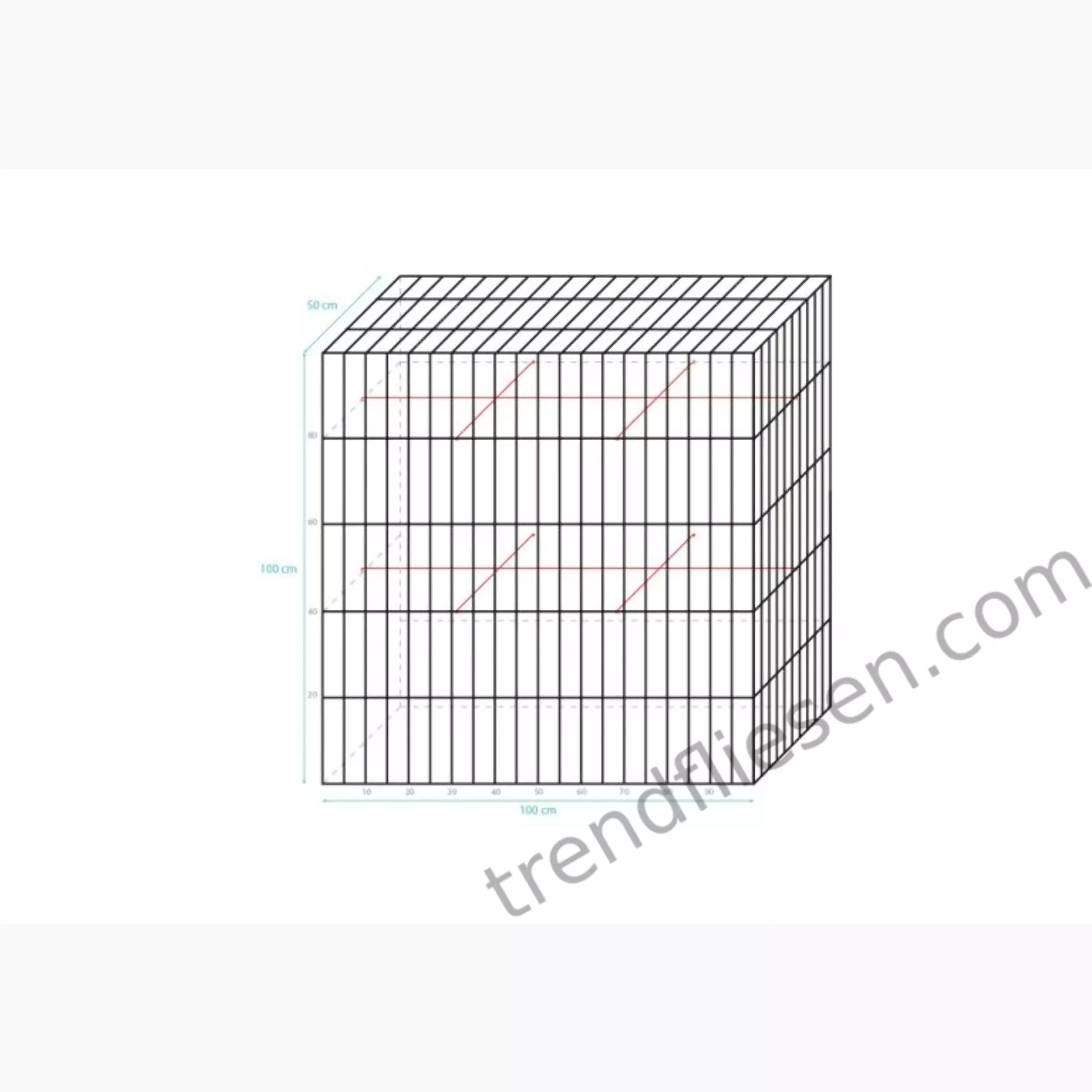 Trendbox 100x50x100 cm  gefüllt BOXT3