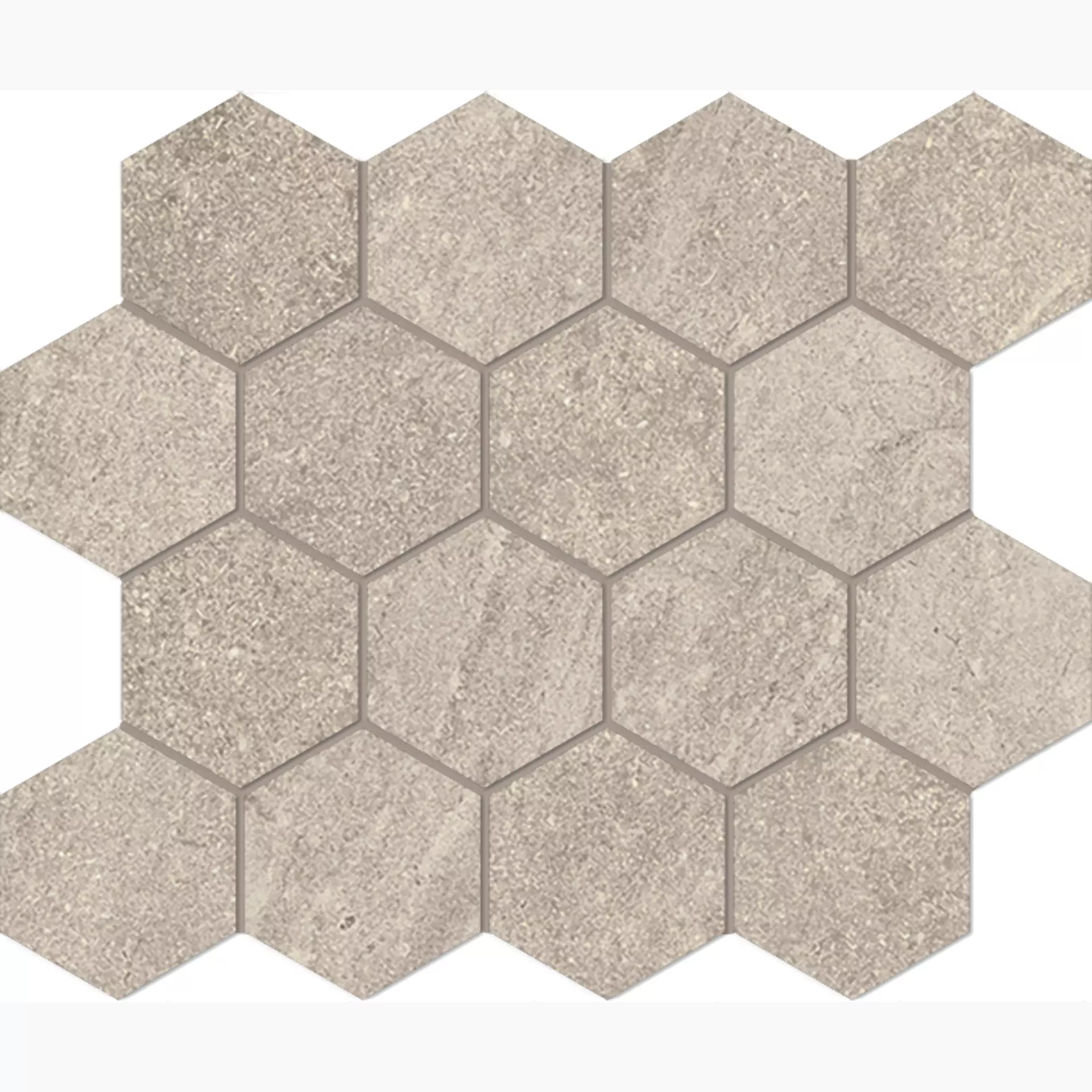 Fondovalle Planeto Moon Natural Mosaic Hexagon PNT034A 26x30cm rectified 8,5mm