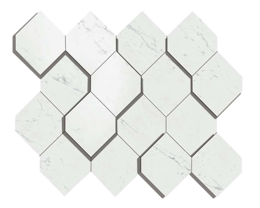 Atlasconcorde Marvel Stone Carrara Pure Lappato Mosaik Hexagon 3D AS4A 28,2x35,3cm rektifiziert