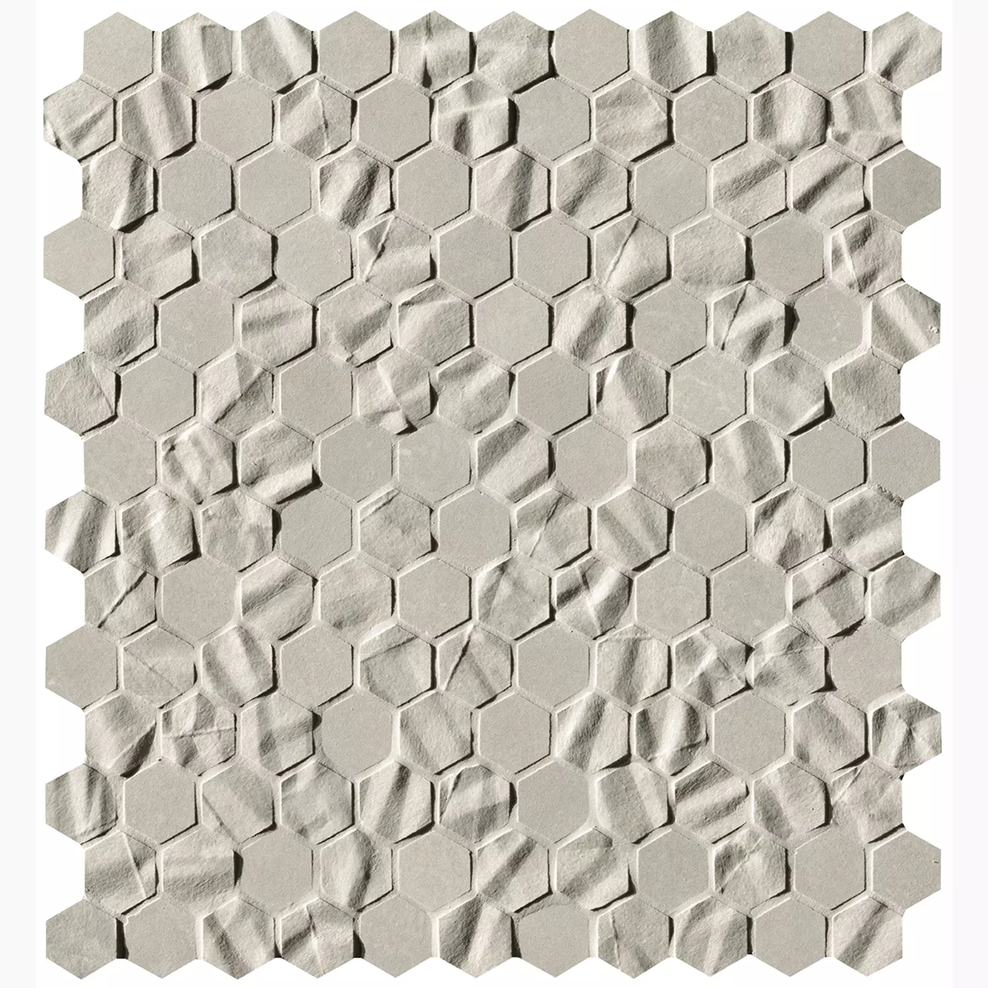 FAP Bloom Grey Struttura Matt Grey fOYY matt struktur 29,5x35cm Mosaik Hexagon Star