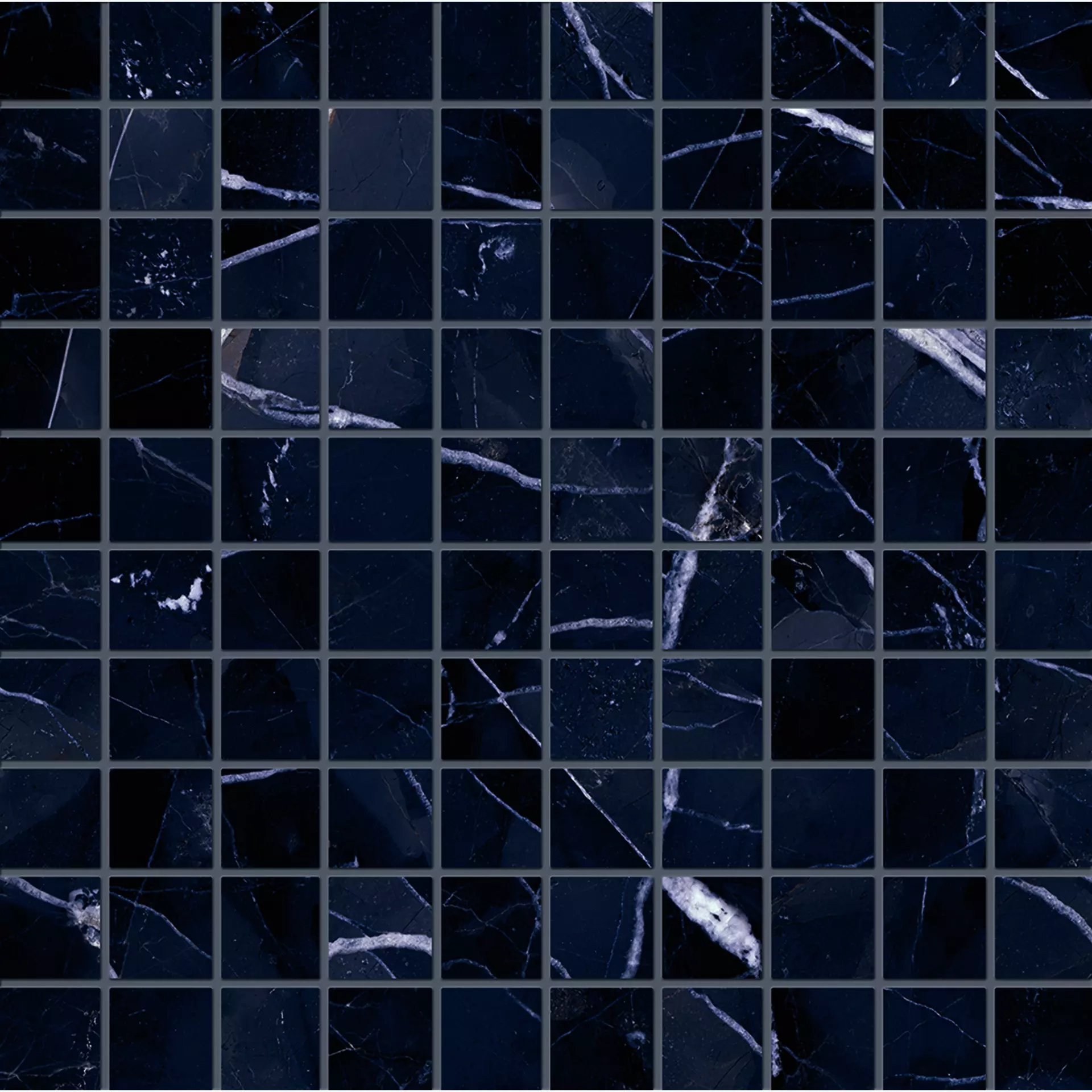 Emilceramica Tele Di Marmo Revolution Calacatta Black Naturale Mosaic 3x3 EHP8 30x30cm 9,5mm