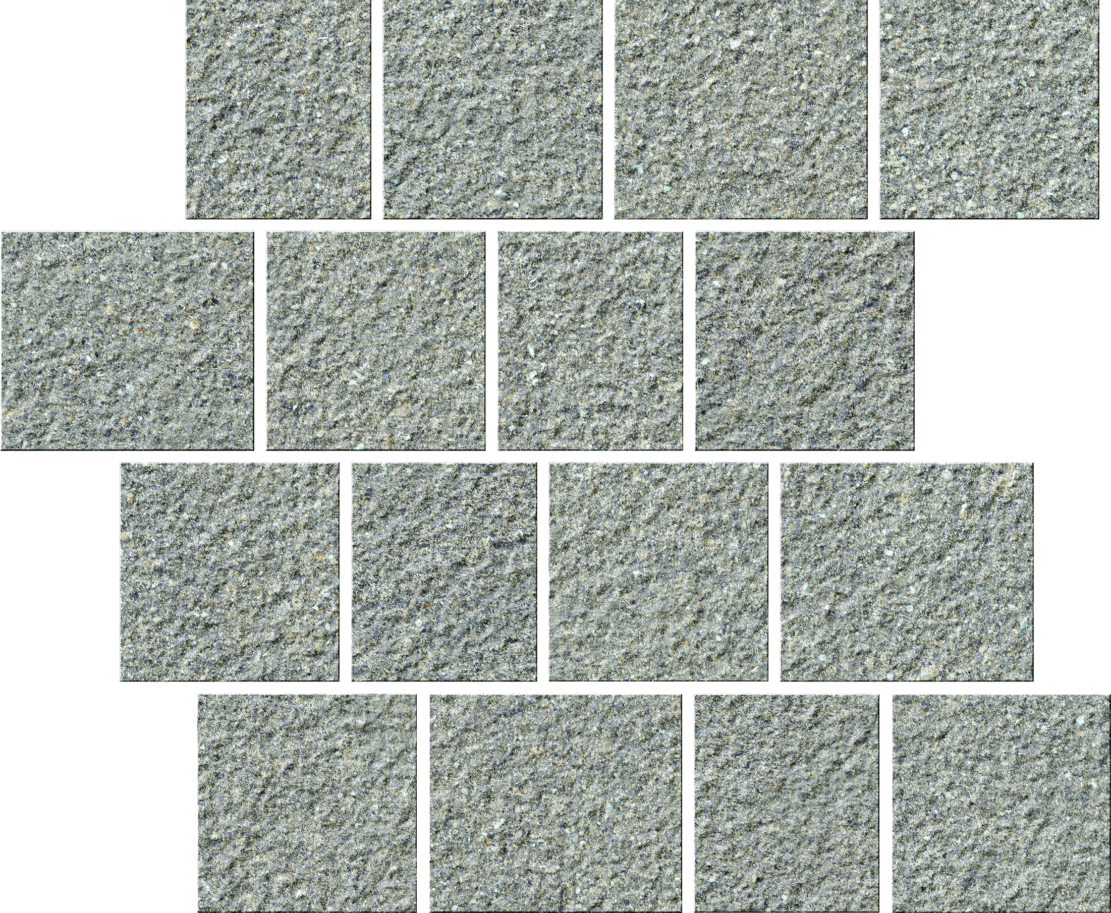 Bodenfliese,Wandfliese Serenissima Eclettica Piombo Rock Piombo 1081801 strukturiert 30x30cm Mosaik Pave rektifiziert 9,5mm
