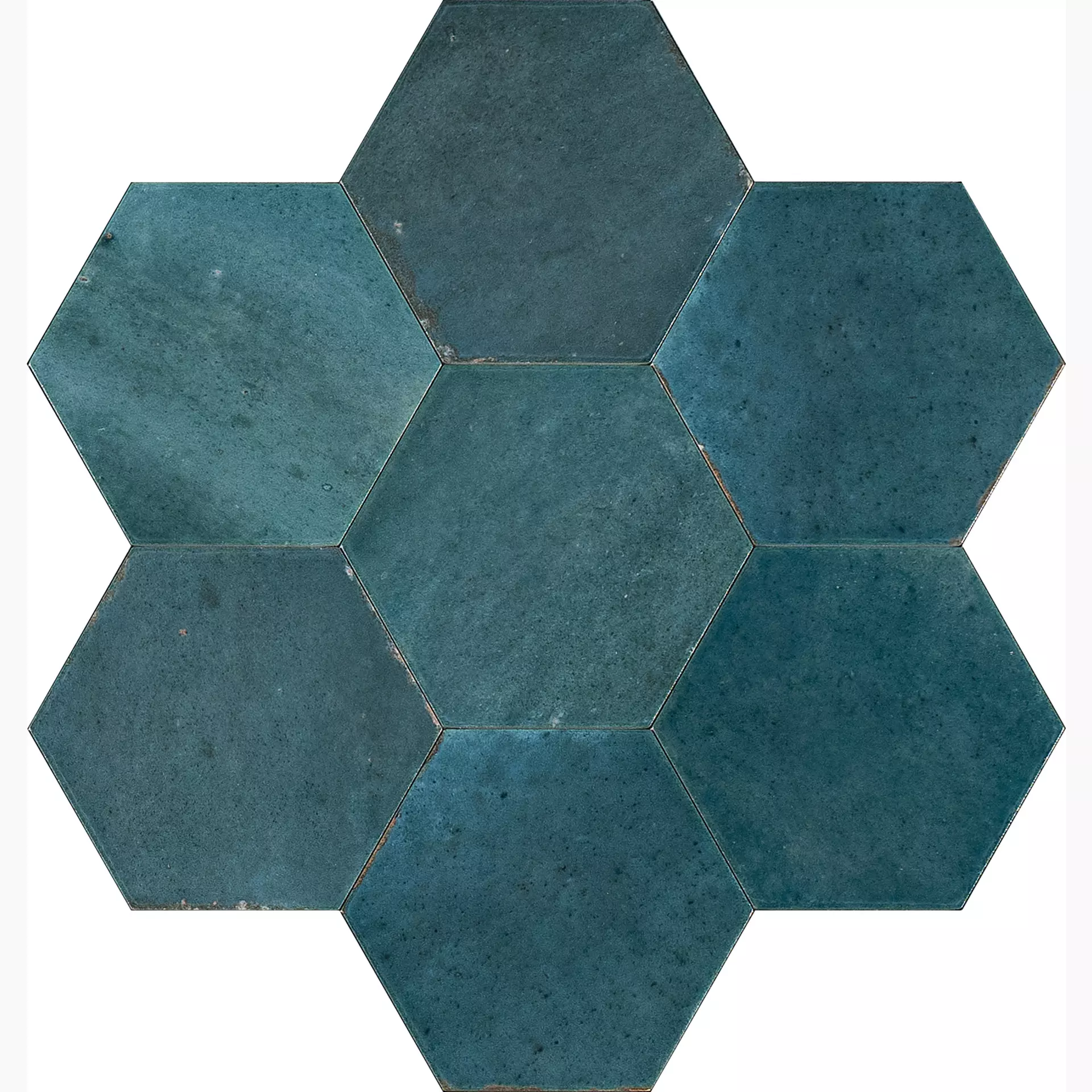 Marazzi Lume Blue Lux Blue MFFF glaenzend 18,2x21cm Hexagon 9,5mm