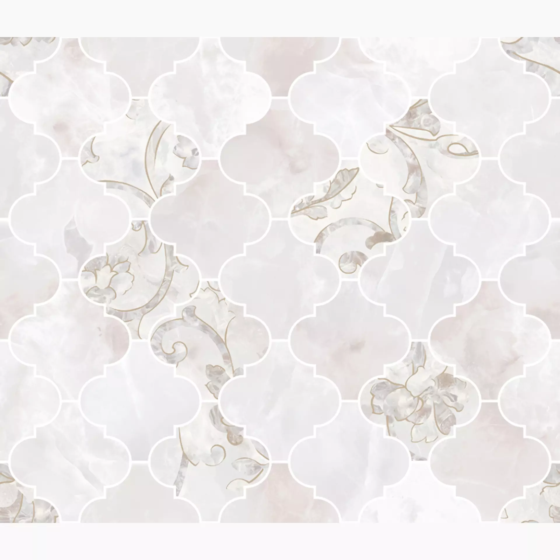 Versace Emote Onice Bianco Lux Onice Bianco G0262620 35x35cm Mosaik Arabesciato rektifiziert 9,5mm
